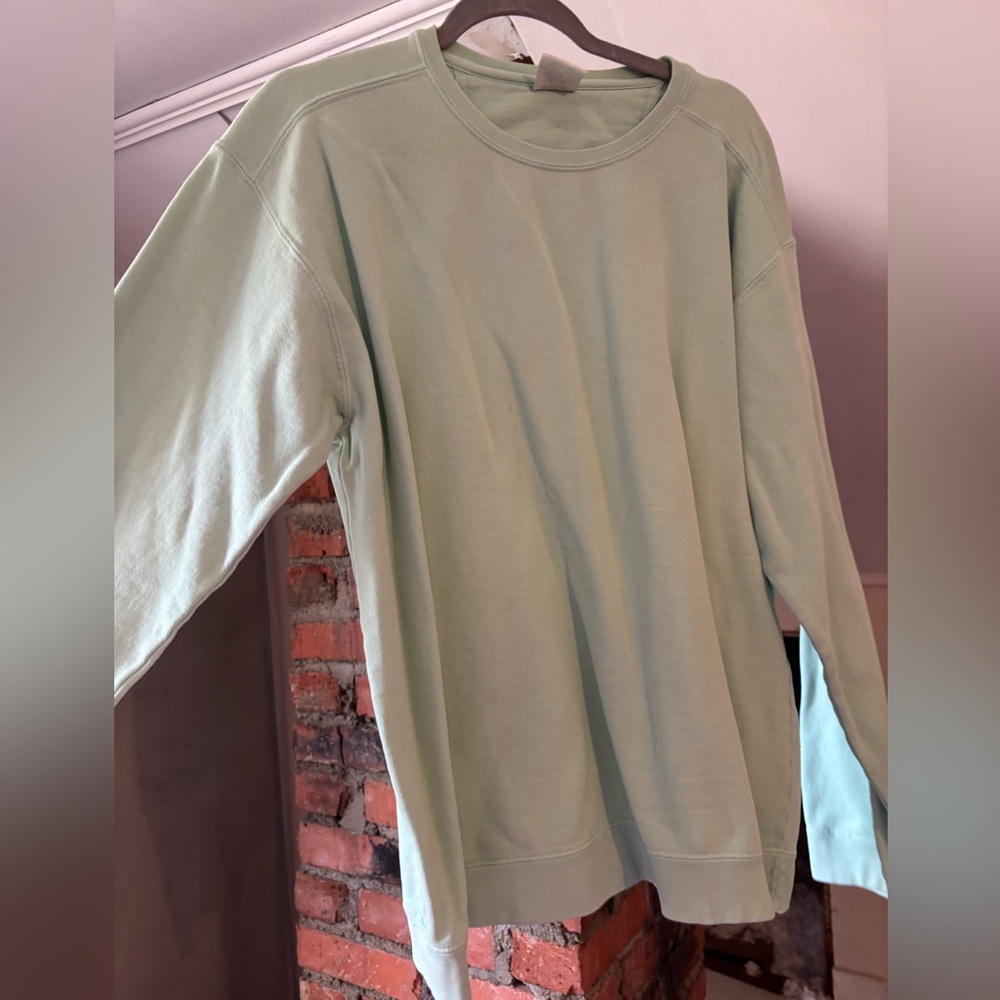 Comfort Colors Men's Light Green Long Sleeve Tee - Picture 2 of 11